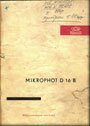 Обслуживание MIKROPHOT D16B (инструкция)